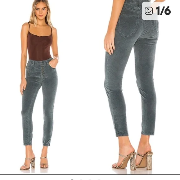 Free People Sun Chaser High-Waist Button Front Corduroy Pants - Picture 1 of 3